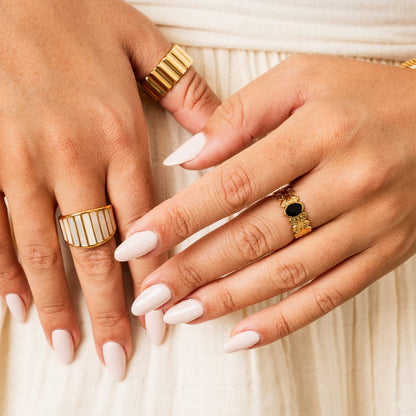 Colloseum Chunky Ring - Gold Tone