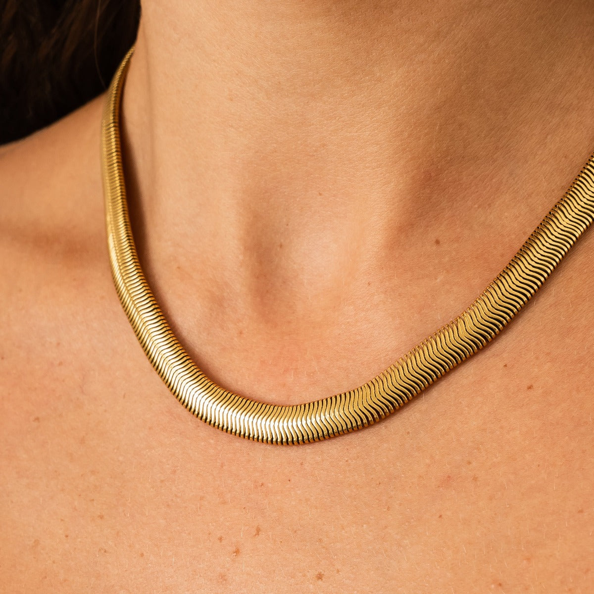 Toggle Snake Chain Necklace - Gold Tone