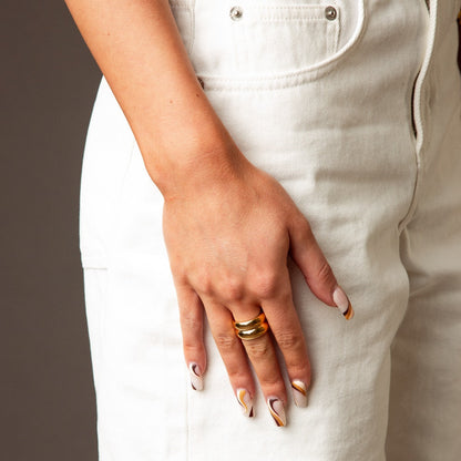 Metera Chunky Ring - Gold Tone