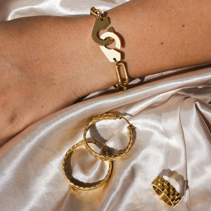 Woven Hoop Earrings - 18K Gold Plated