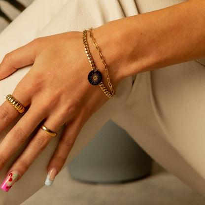 MNML Block Ring - Gold Tone
