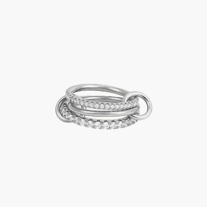 Pamela Sparkling Rhinestone Three Stacked Ring